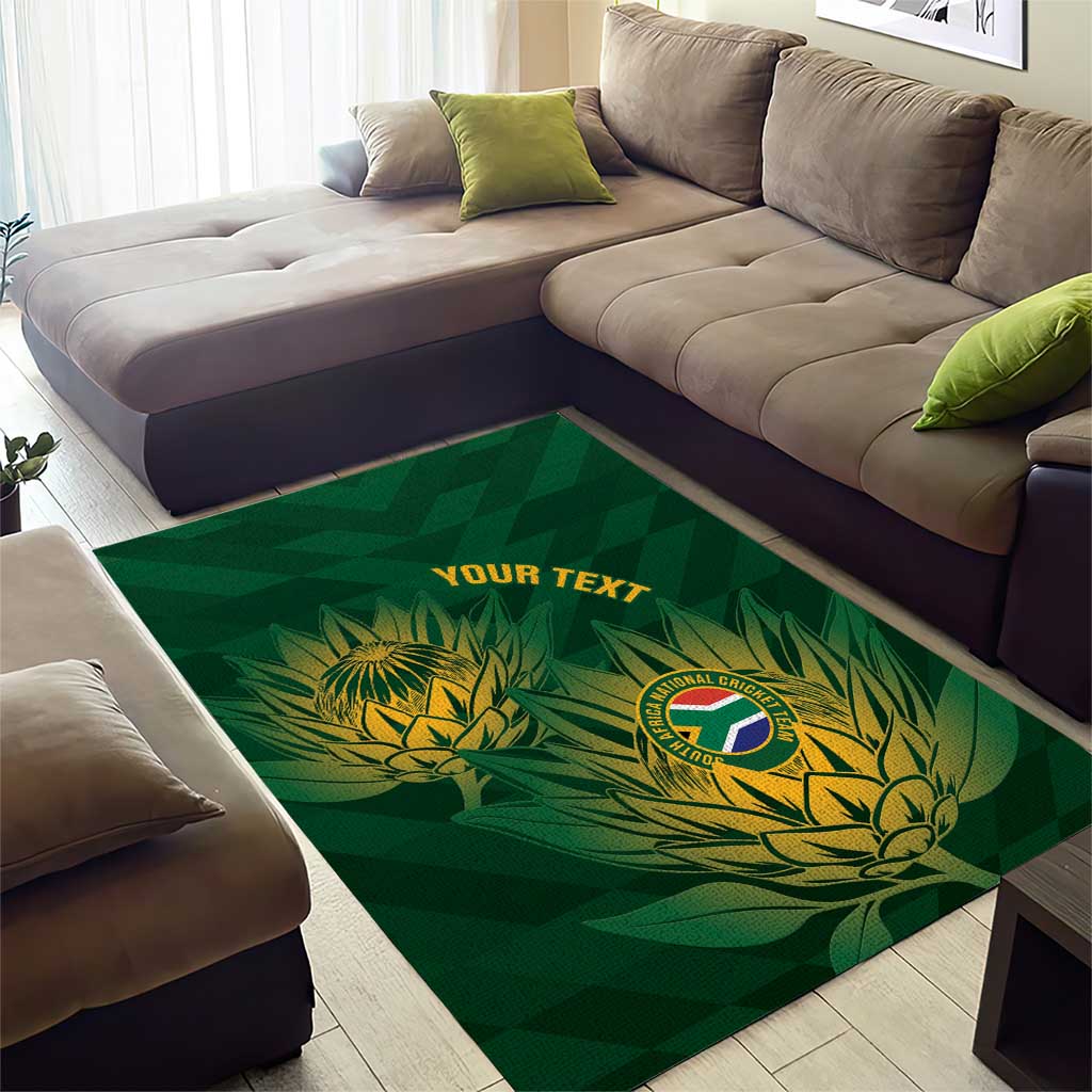 Custom South Africa Cricket Area Rug Go Champions Proteas LT14