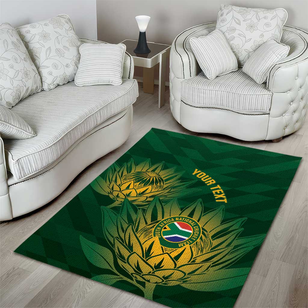Custom South Africa Cricket Area Rug Go Champions Proteas LT14