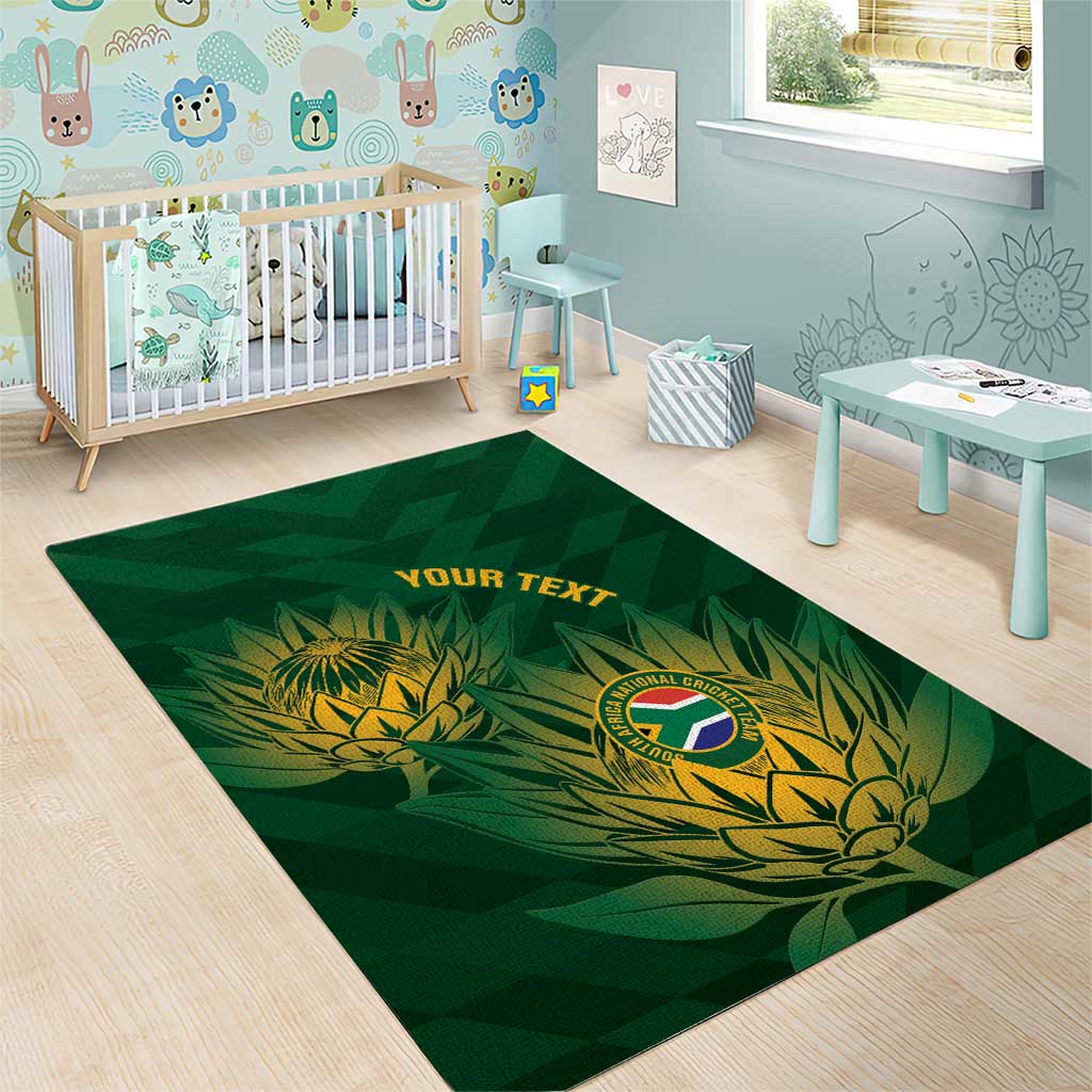 Custom South Africa Cricket Area Rug Go Champions Proteas LT14