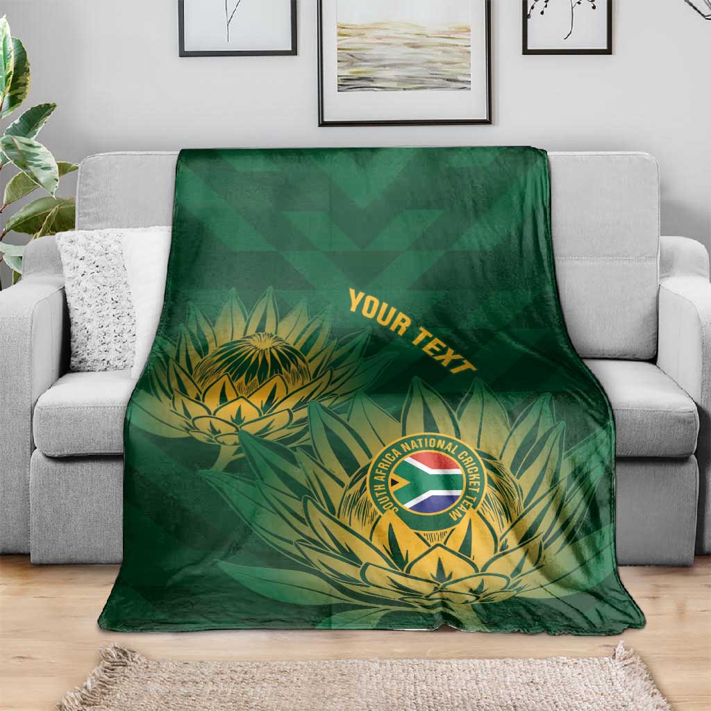 Custom South Africa Cricket Blanket Go Champions Proteas LT14