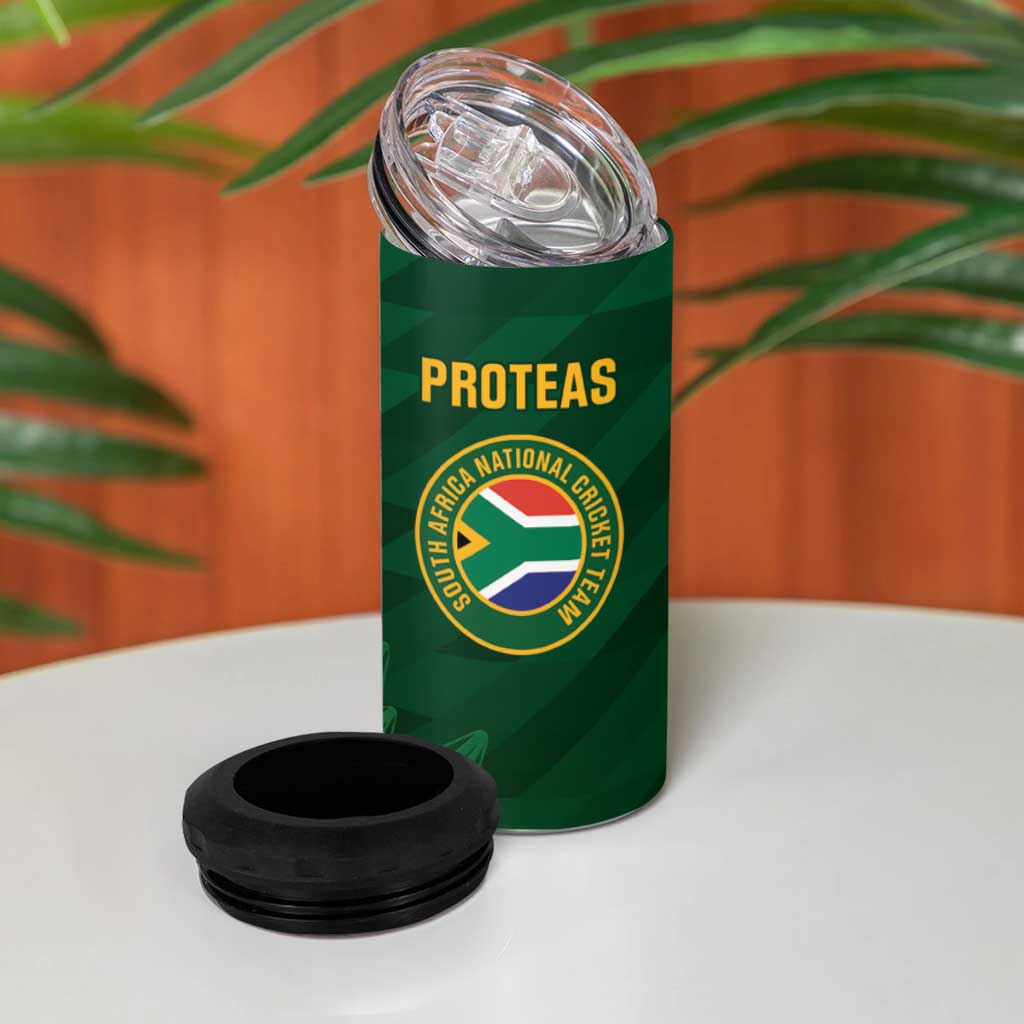 Custom South Africa Cricket 4 in 1 Can Cooler Tumbler Go Champions Proteas LT14
