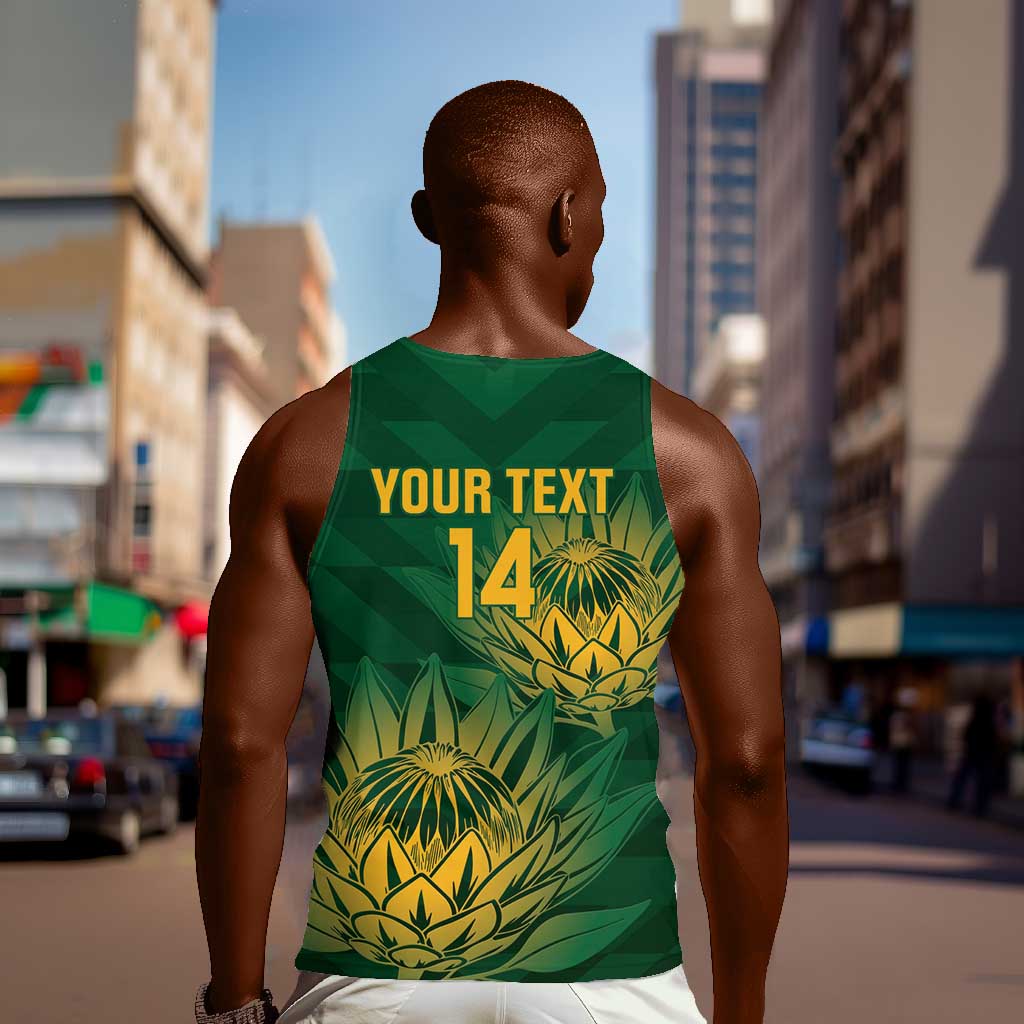 Custom South Africa Cricket Men Tank Top Go Champions Proteas LT14