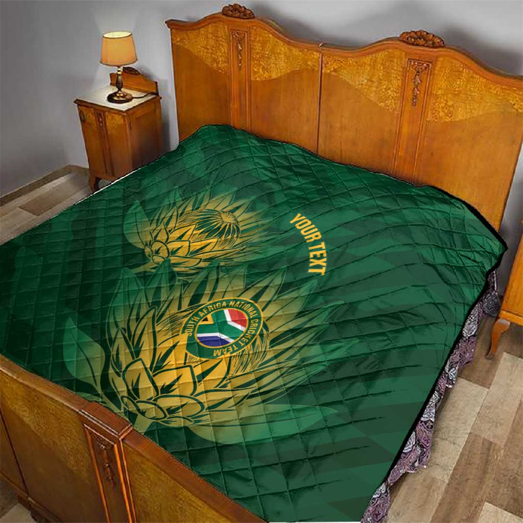 Custom South Africa Cricket Quilt Go Champions Proteas LT14