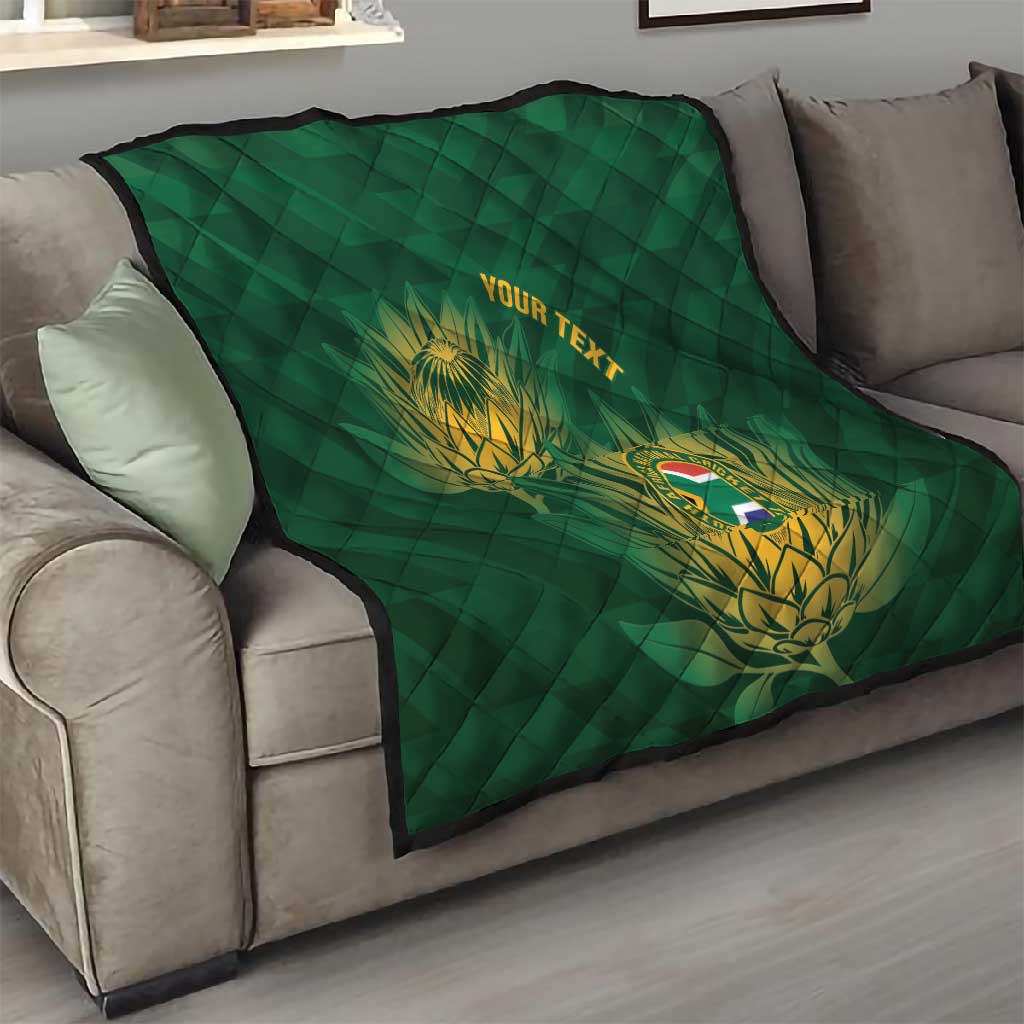 Custom South Africa Cricket Quilt Go Champions Proteas LT14