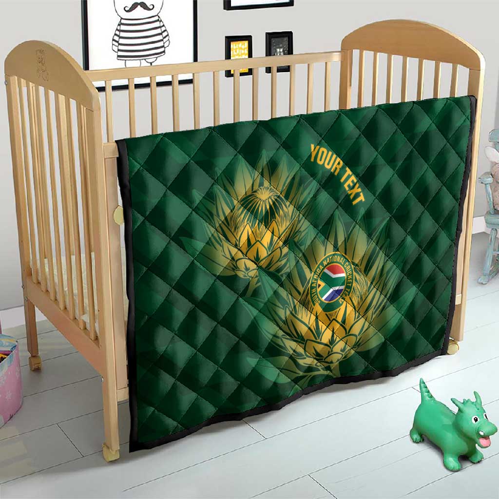 Custom South Africa Cricket Quilt Go Champions Proteas LT14