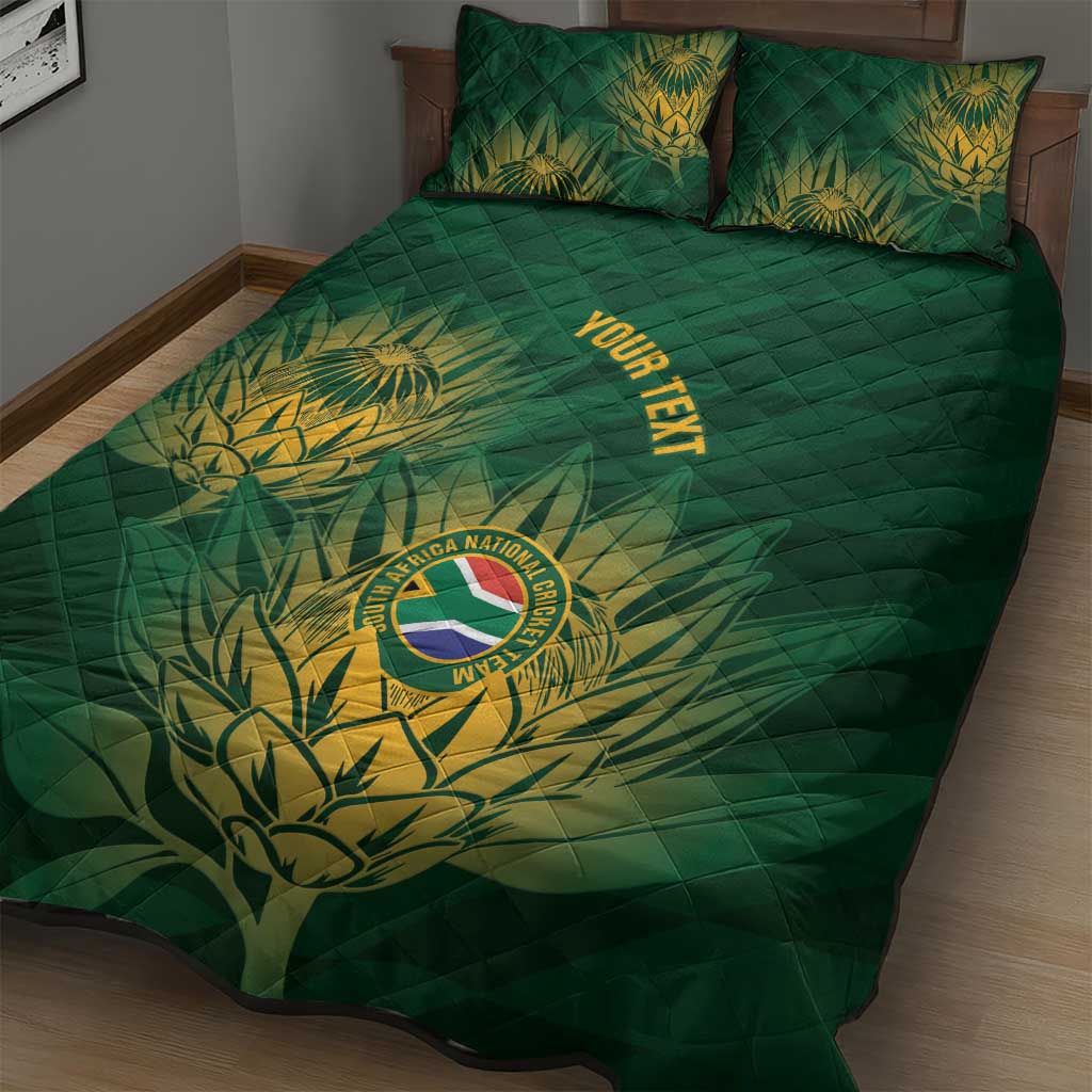 Custom South Africa Cricket Quilt Bed Set Go Champions Proteas LT14