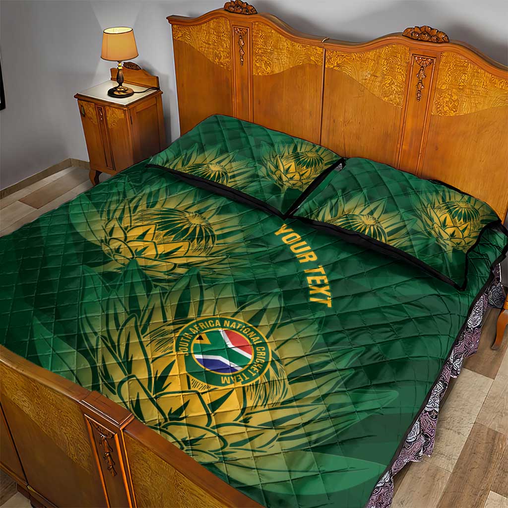 Custom South Africa Cricket Quilt Bed Set Go Champions Proteas LT14