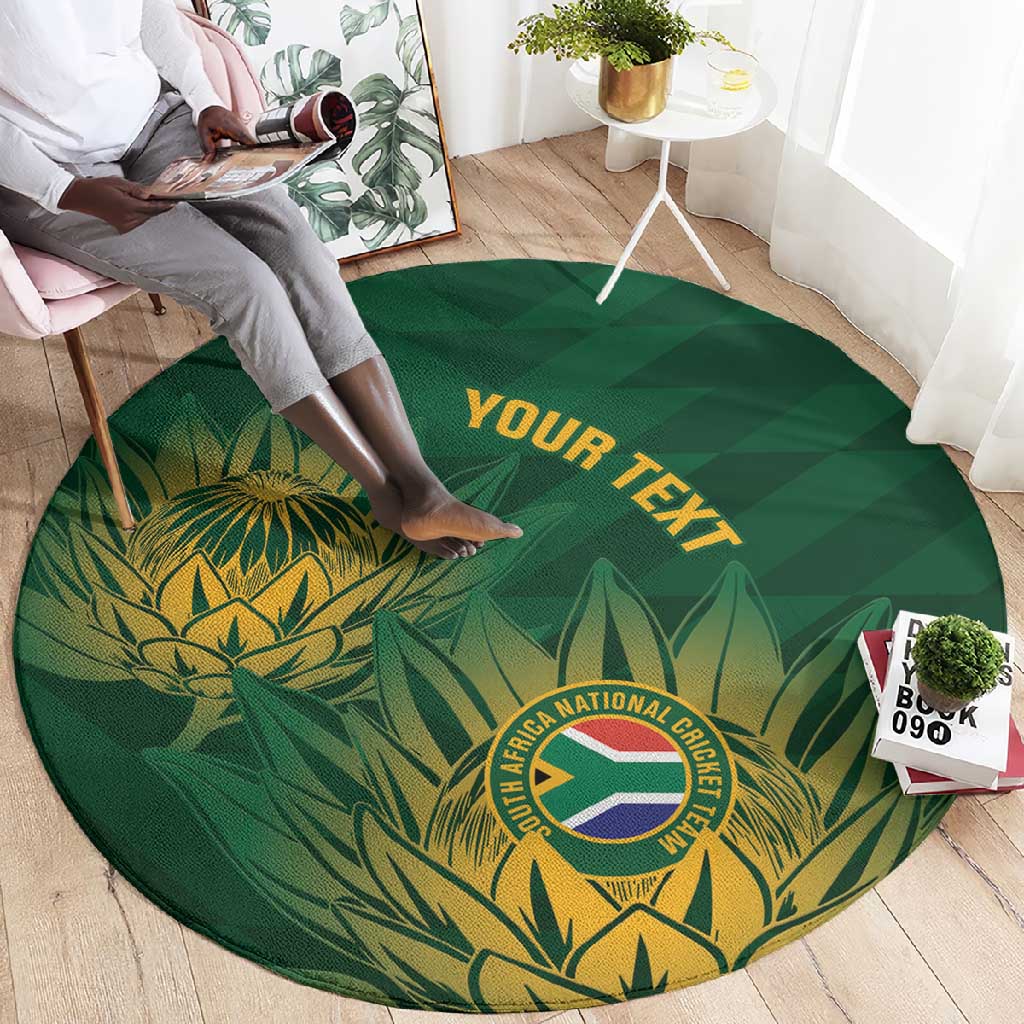 Custom South Africa Cricket Round Carpet Go Champions Proteas LT14