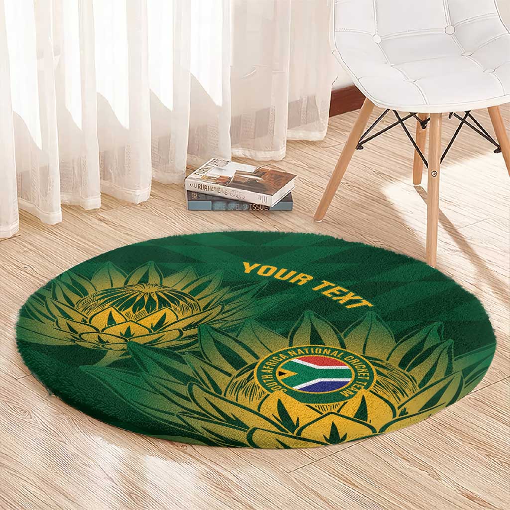 Custom South Africa Cricket Round Carpet Go Champions Proteas LT14