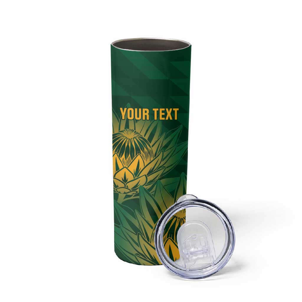 Custom South Africa Cricket Skinny Tumbler Go Champions Proteas LT14