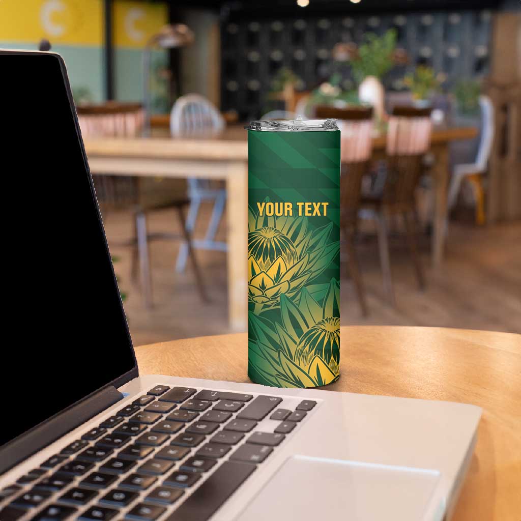 Custom South Africa Cricket Skinny Tumbler Go Champions Proteas LT14