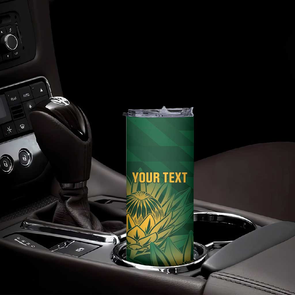 Custom South Africa Cricket Skinny Tumbler Go Champions Proteas LT14