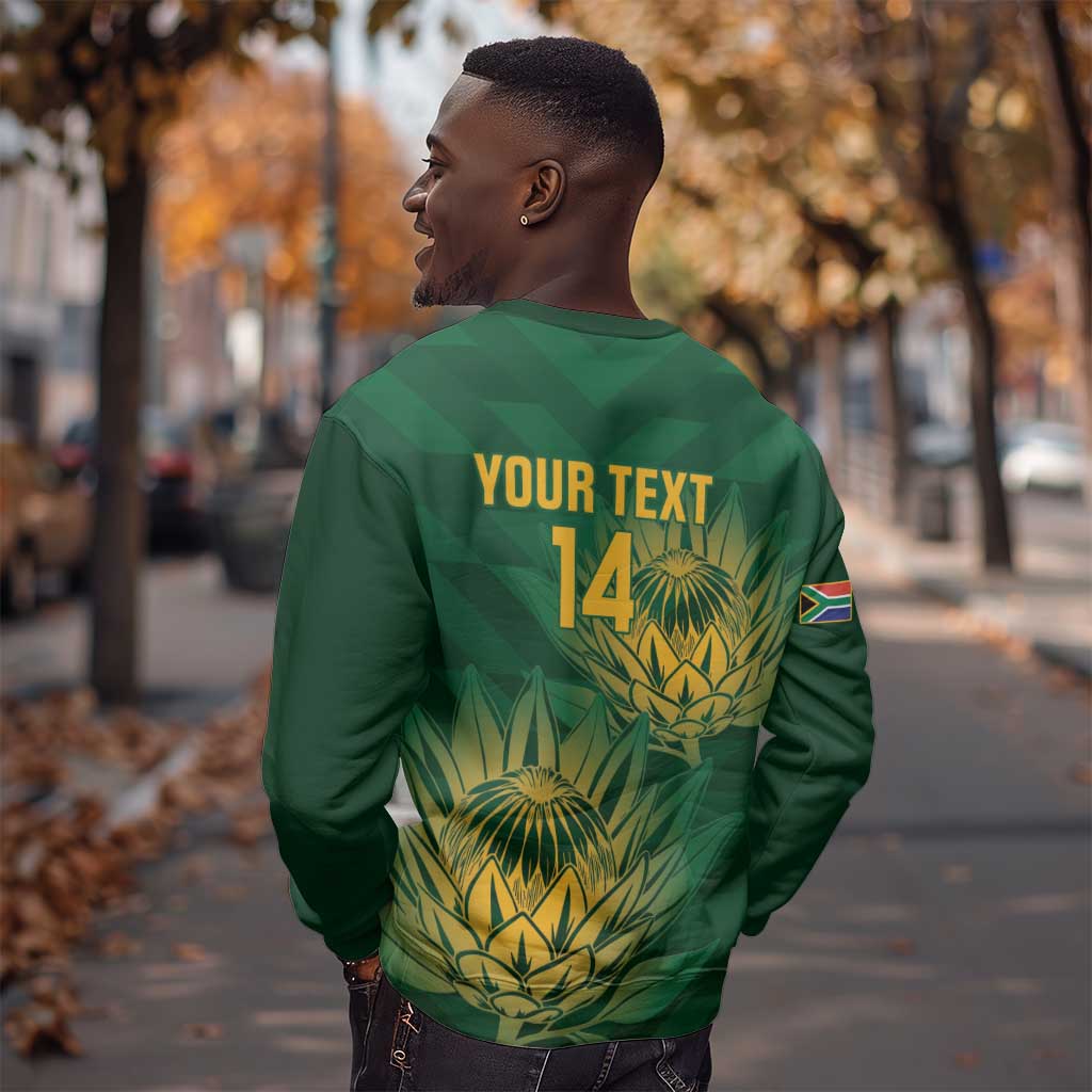 Custom South Africa Cricket Sweatshirt Go Champions Proteas LT14