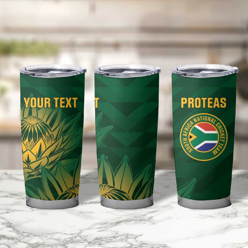 Custom South Africa Cricket Tumbler Cup Go Champions Proteas LT14