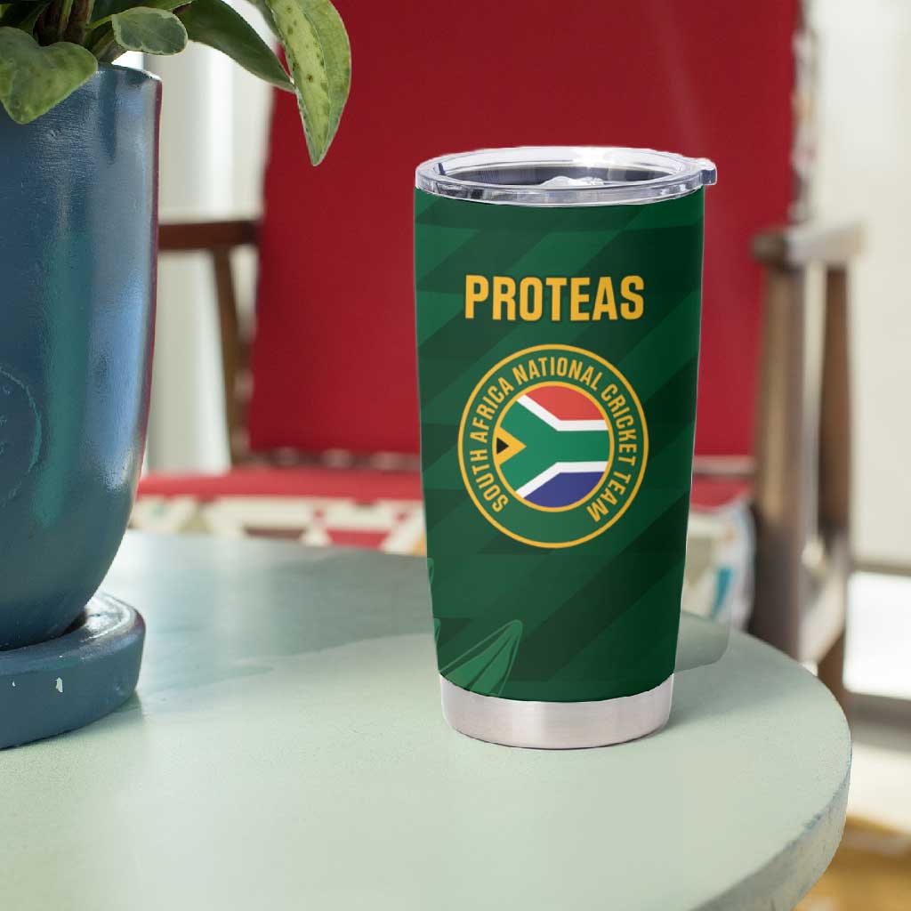 Custom South Africa Cricket Tumbler Cup Go Champions Proteas LT14