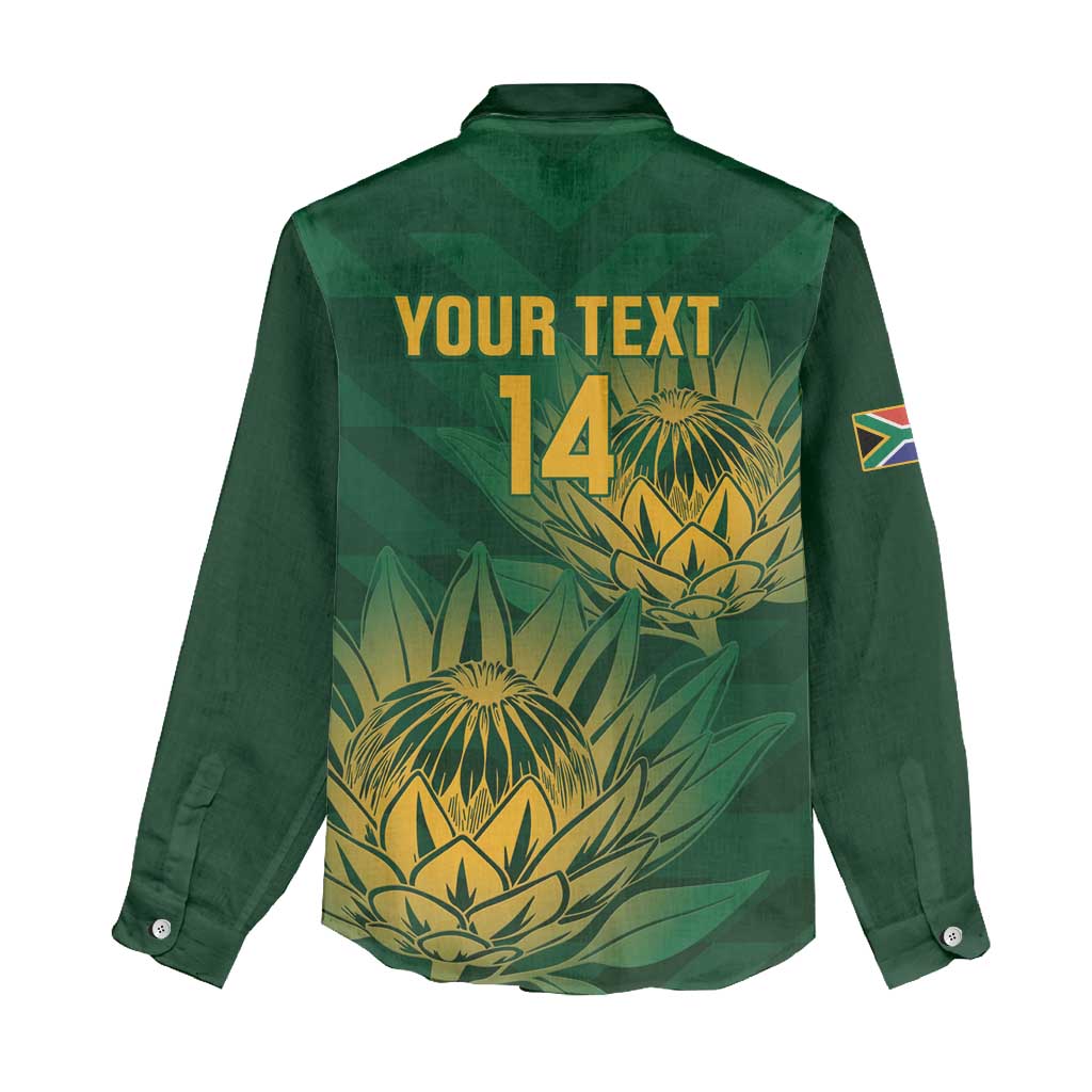 Custom South Africa Cricket Women Casual Shirt Go Champions Proteas LT14