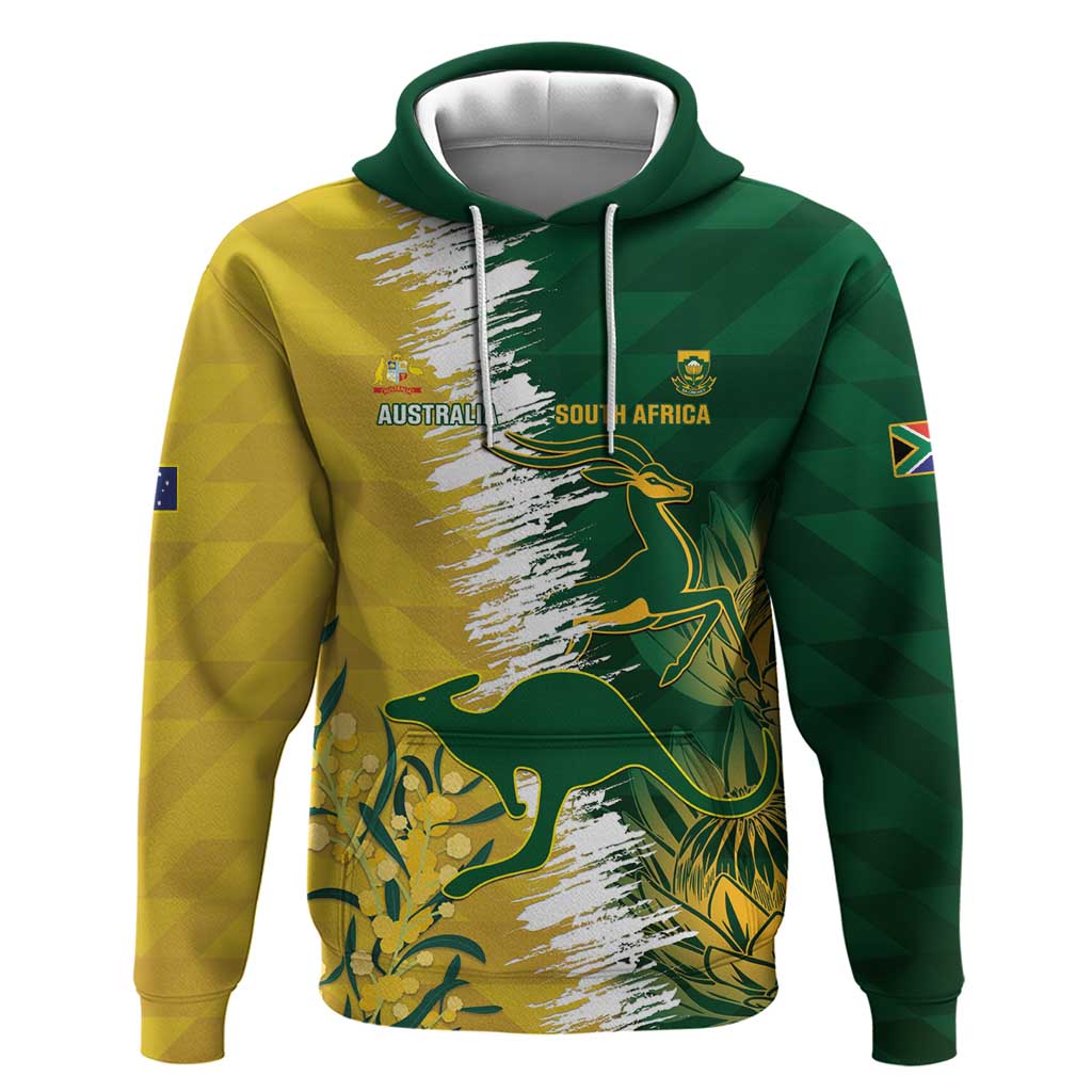 Custom Australia And South Africa Cricket Hoodie Aussies Proteas Together LT14