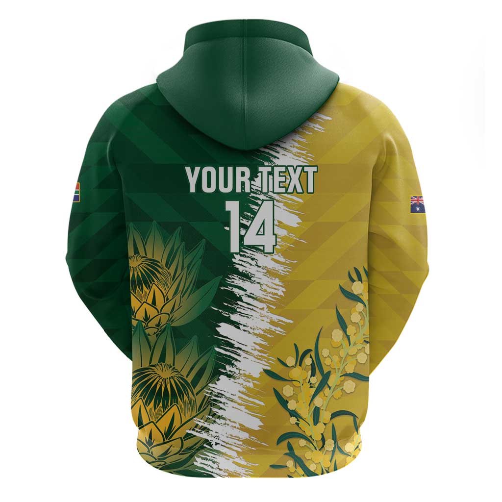Custom Australia And South Africa Cricket Hoodie Aussies Proteas Together LT14