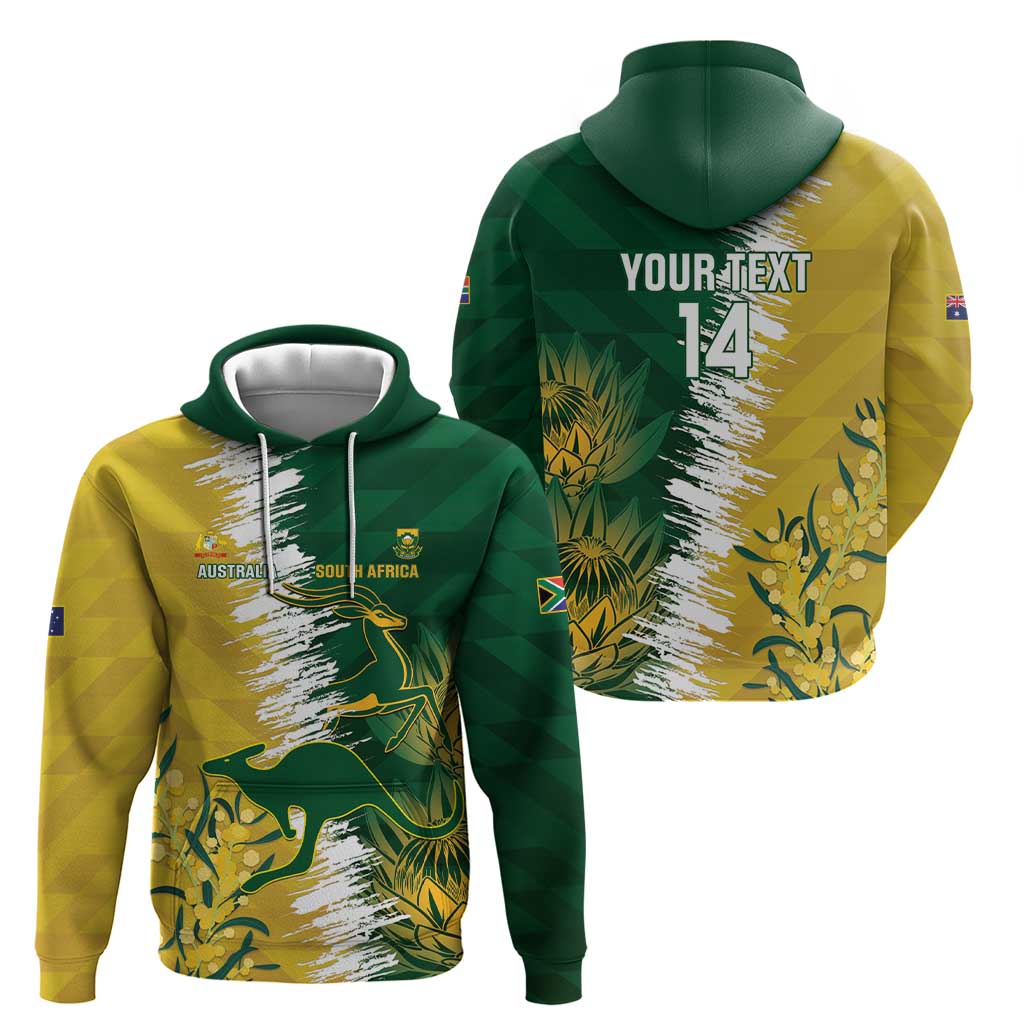 Custom Australia And South Africa Cricket Hoodie Aussies Proteas Together LT14