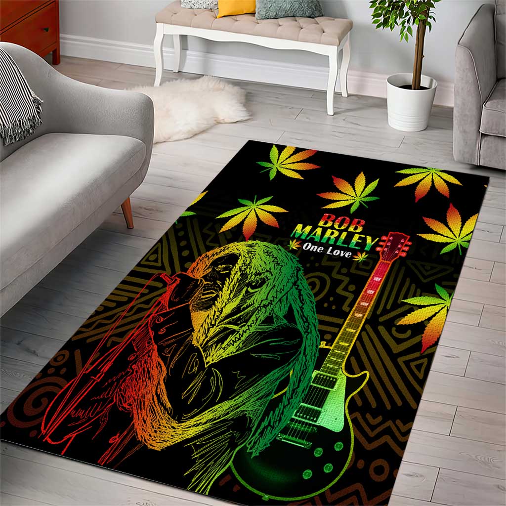 Afro Jamaica Legend Bob Day Area Rug One Love Jamaican Reggae African Pattern LT14