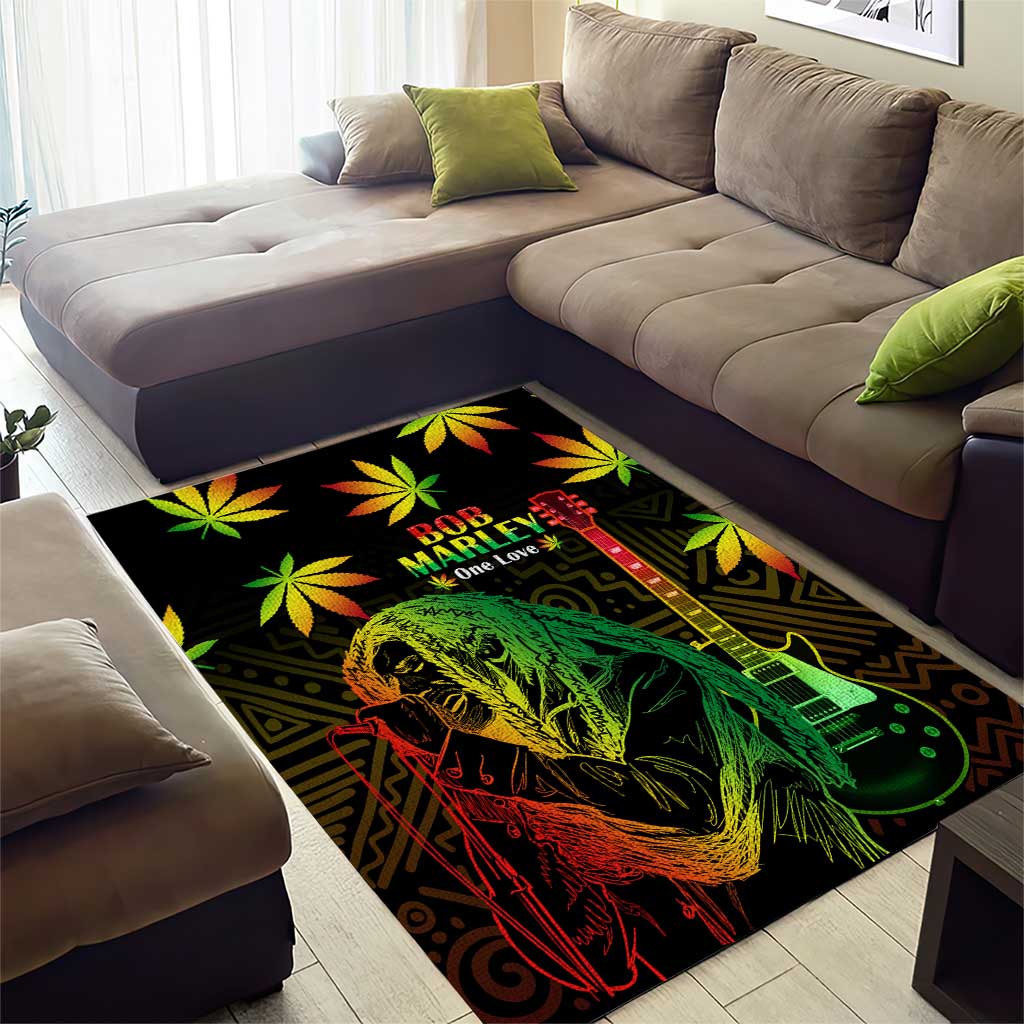 Afro Jamaica Legend Bob Day Area Rug One Love Jamaican Reggae African Pattern LT14