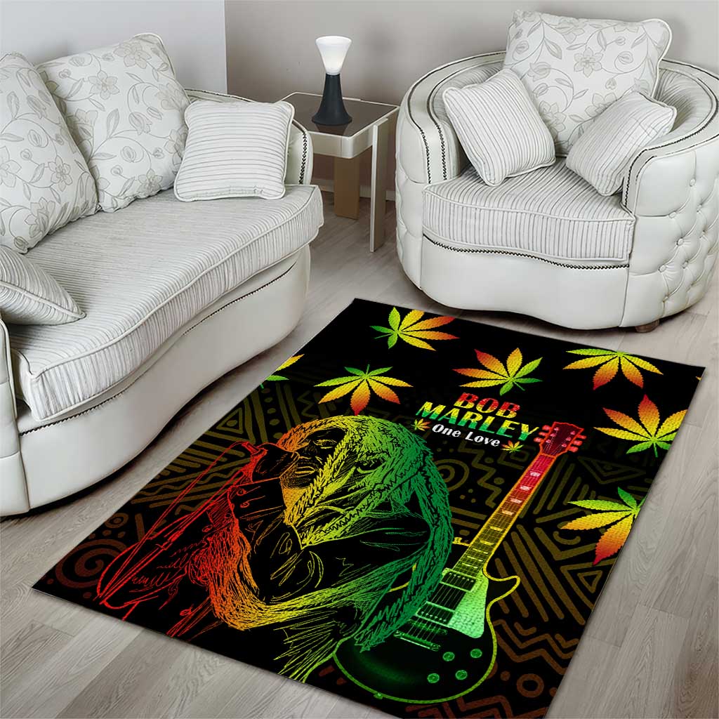 Afro Jamaica Legend Bob Day Area Rug One Love Jamaican Reggae African Pattern LT14