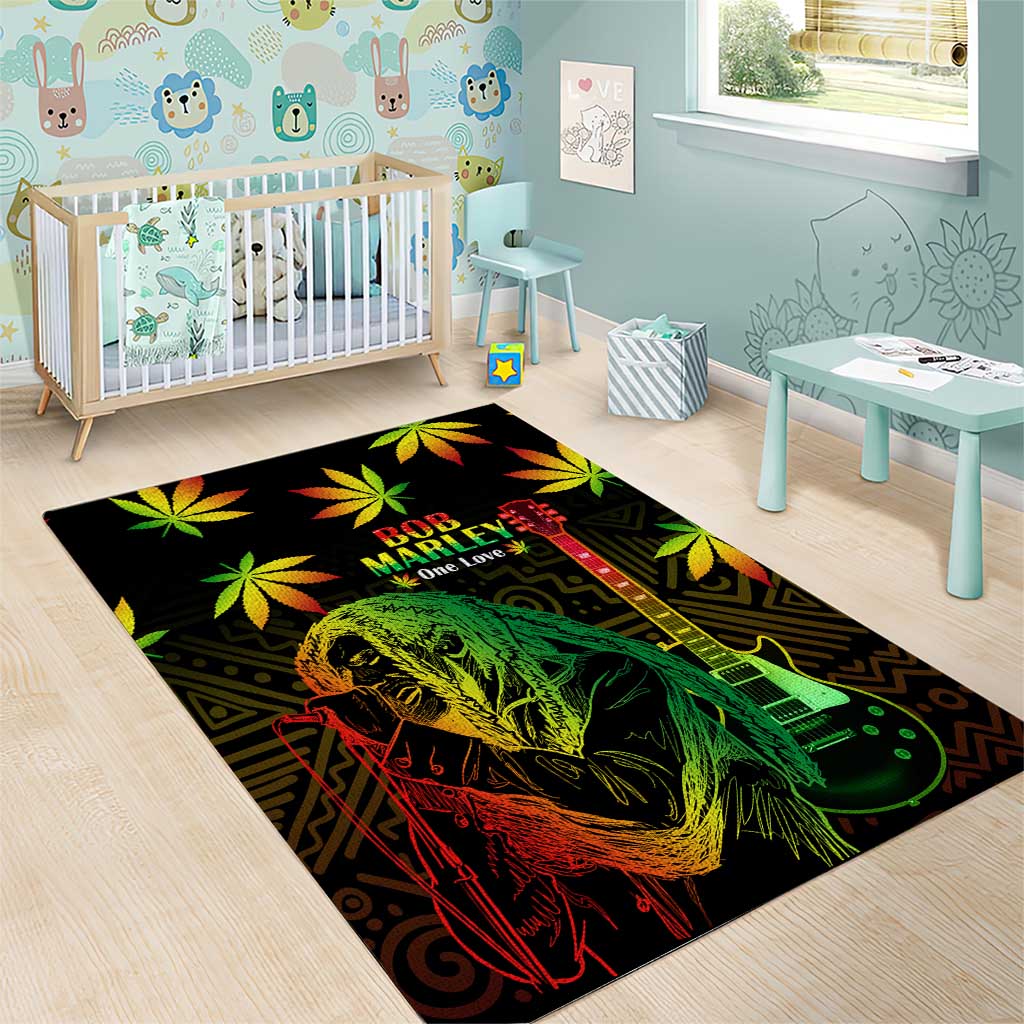 Afro Jamaica Legend Bob Day Area Rug One Love Jamaican Reggae African Pattern LT14