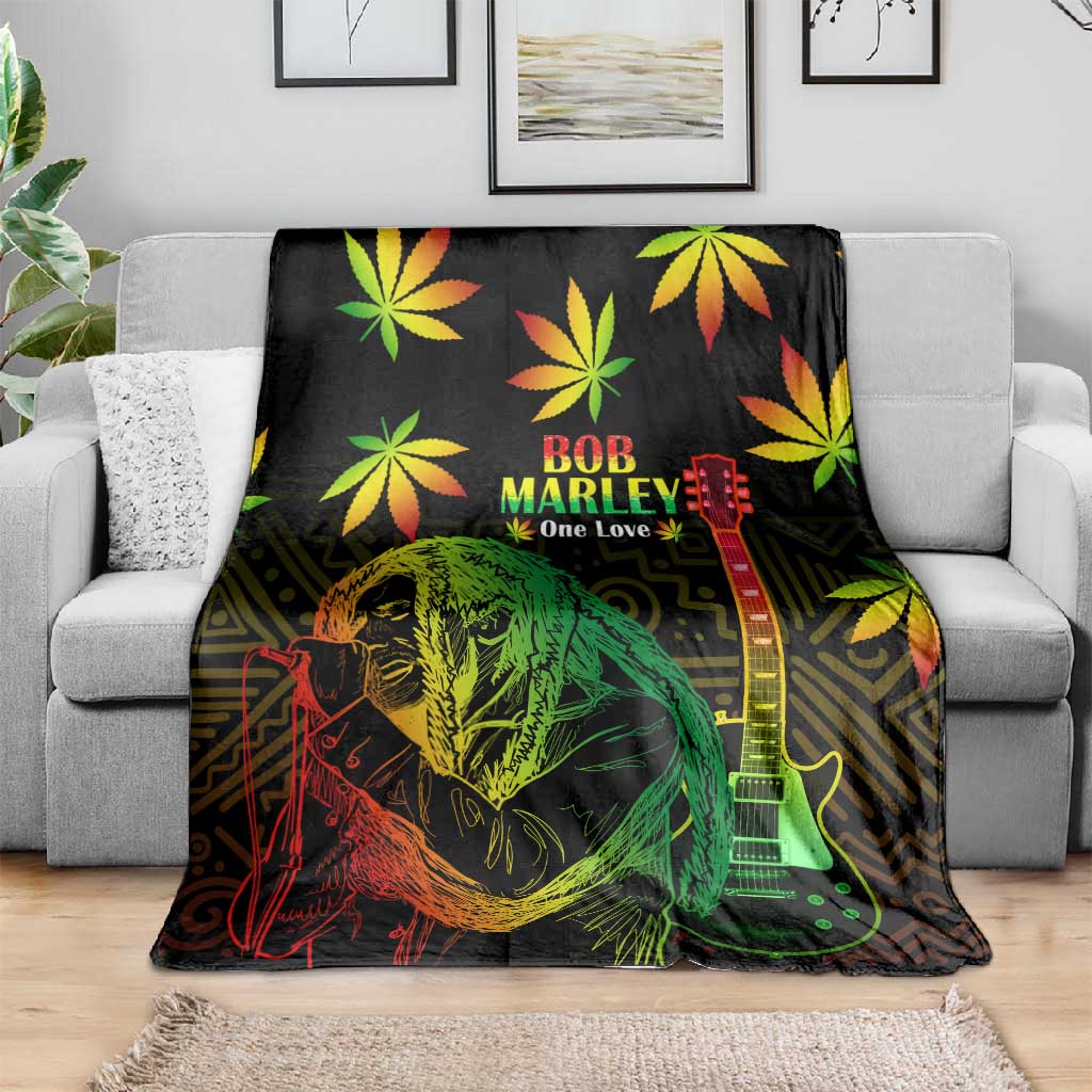 Afro Jamaica Legend Bob Day Blanket One Love Jamaican Reggae African Pattern LT14