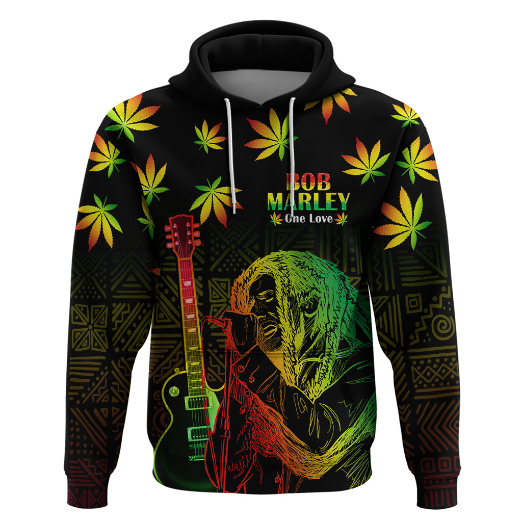 Jamaica Legend Bob Day Hoodie One Love Jamaican Reggae African Pattern LT14