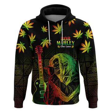Jamaica Legend Bob Day Hoodie One Love Jamaican Reggae African Pattern LT14