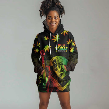 Afro Jamaica Legend Bob Day Hoodie Dress One Love Jamaican Reggae African Pattern LT14