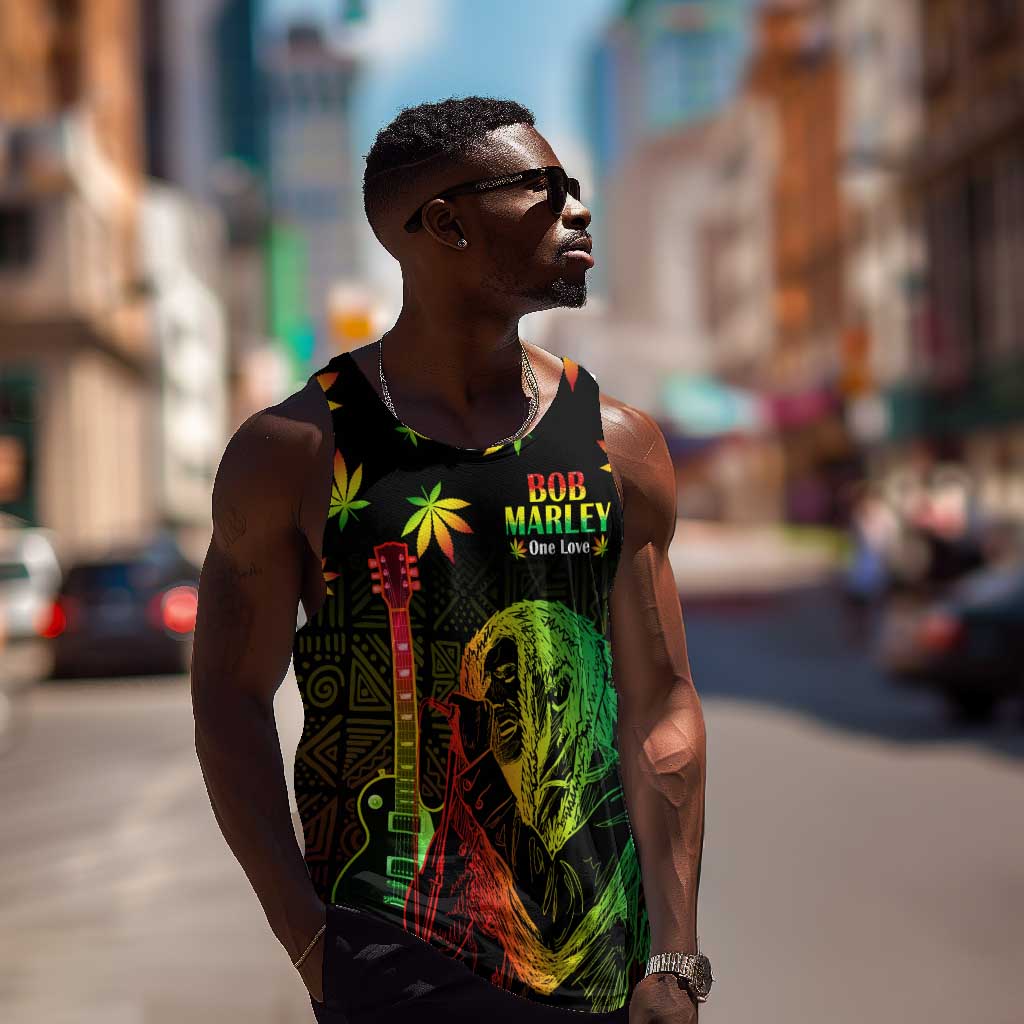 Afro Jamaica Legend Bob Day Men Tank Top One Love Jamaican Reggae African Pattern LT14