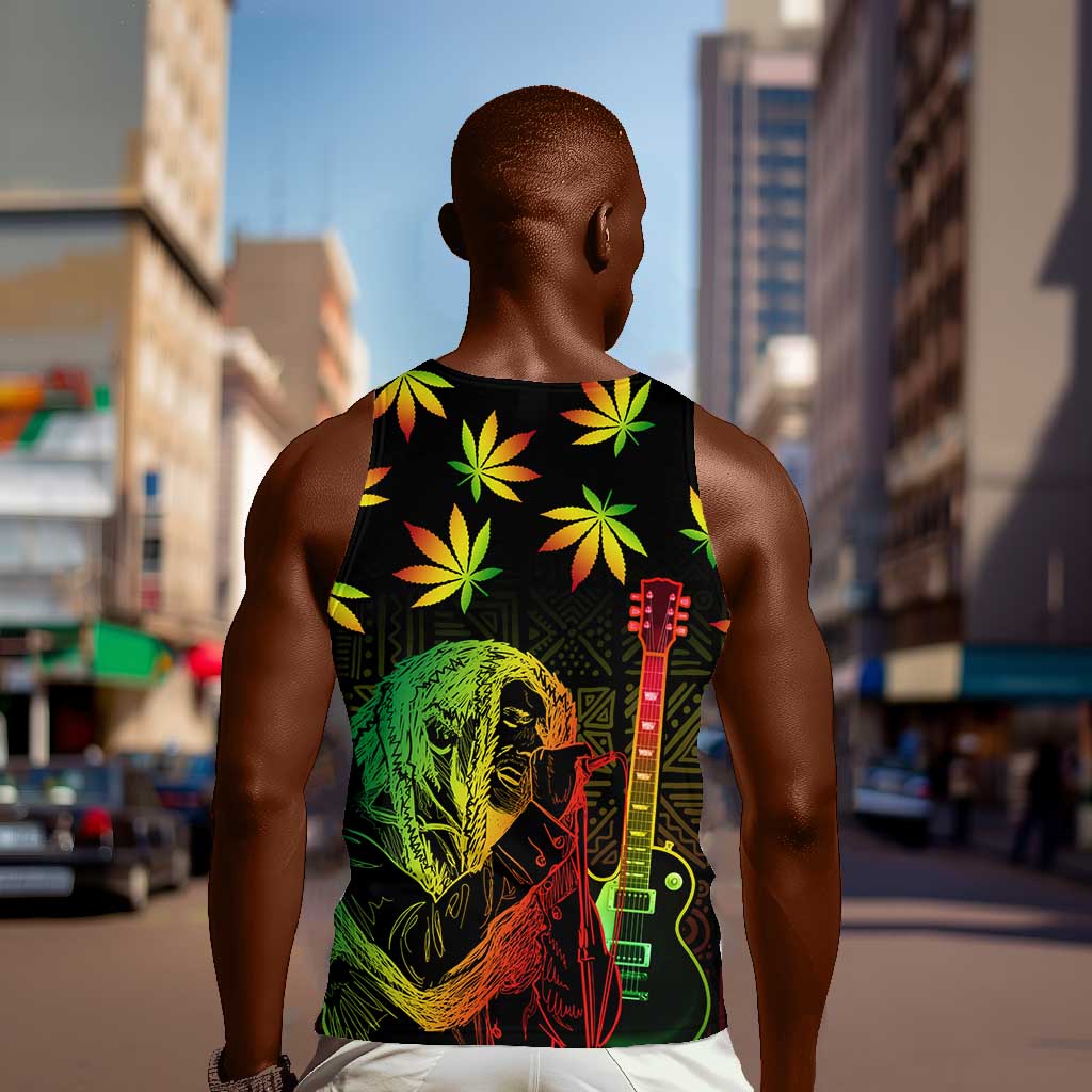 Afro Jamaica Legend Bob Day Men Tank Top One Love Jamaican Reggae African Pattern LT14