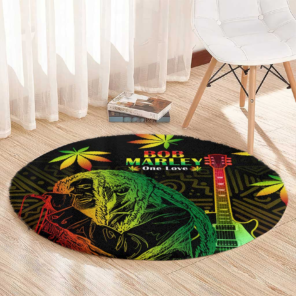 Afro Jamaica Legend Bob Day Round Carpet One Love Jamaican Reggae African Pattern LT14