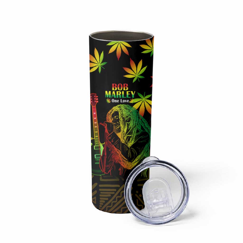 Afro Jamaica Legend Bob Day Skinny Tumbler One Love Jamaican Reggae African Pattern LT14