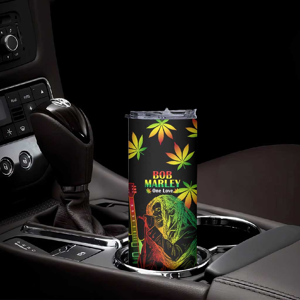 Afro Jamaica Legend Bob Day Skinny Tumbler One Love Jamaican Reggae African Pattern LT14