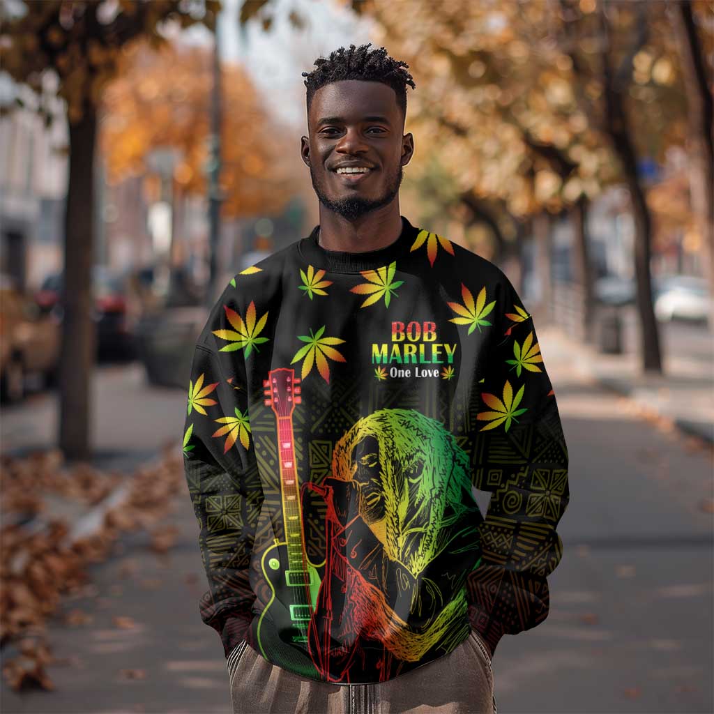 Afro Jamaica Legend Bob Day Sweatshirt One Love Jamaican Reggae African Pattern LT14