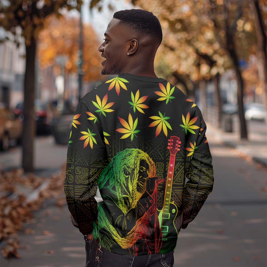 Afro Jamaica Legend Bob Day Sweatshirt One Love Jamaican Reggae African Pattern LT14