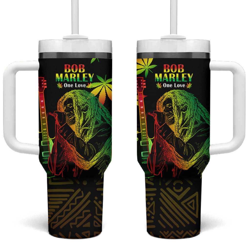 Afro Jamaica Legend Bob Day Tumbler With Handle One Love Jamaican Reggae African Pattern LT14
