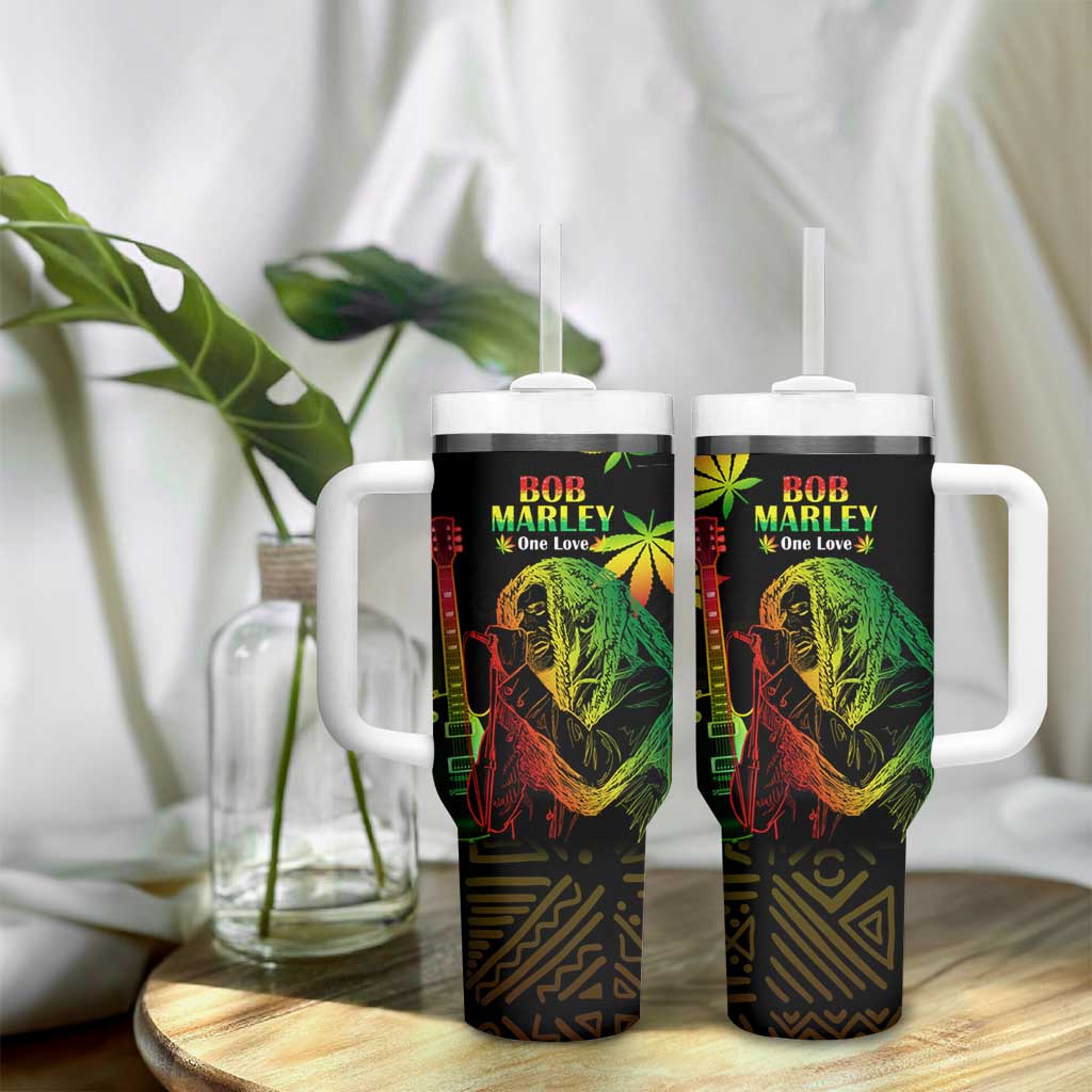 Afro Jamaica Legend Bob Day Tumbler With Handle One Love Jamaican Reggae African Pattern LT14