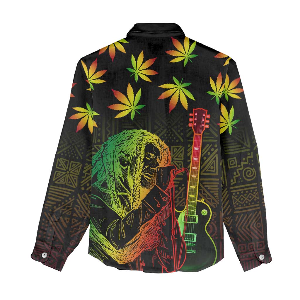Afro Jamaica Legend Bob Day Women Casual Shirt One Love Jamaican Reggae African Pattern LT14