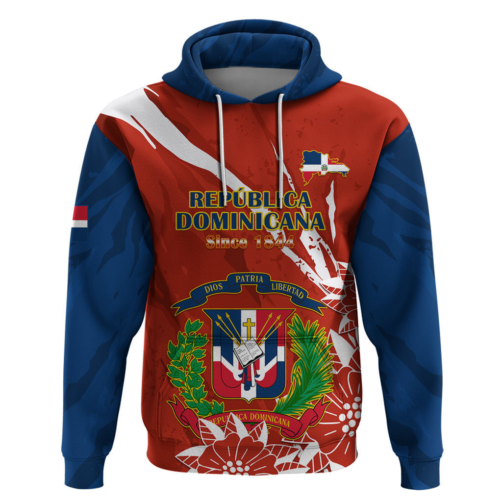 Dominican Republic Independence Day Hoodie Coat Of Arms With Bayahibe Rose LT14