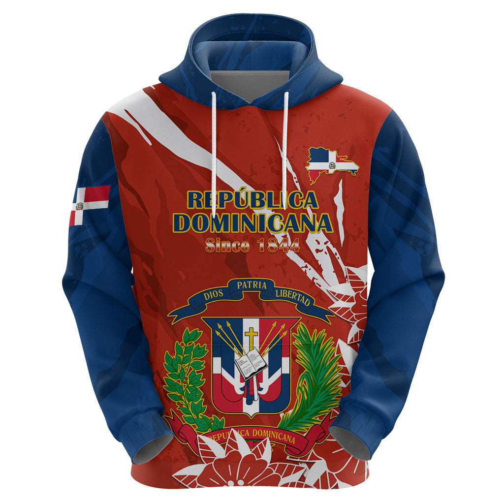 Dominican Republic Independence Day Hoodie Coat Of Arms With Bayahibe Rose LT14