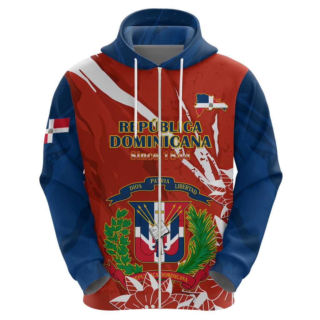 Dominican Republic Independence Day Hoodie Coat Of Arms With Bayahibe Rose LT14