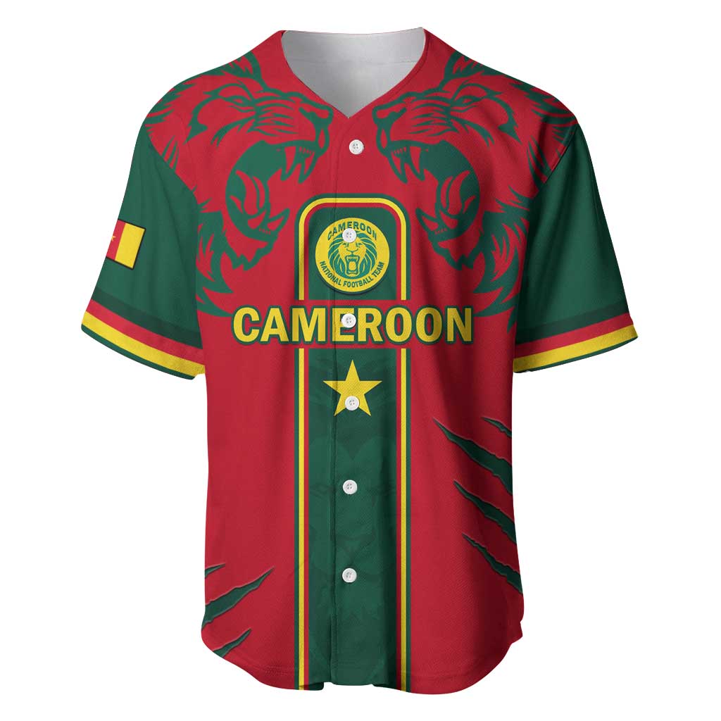 Custom Cameroon Football Baseball Jersey 2024 African Nations Go Champions Lion Style LT14