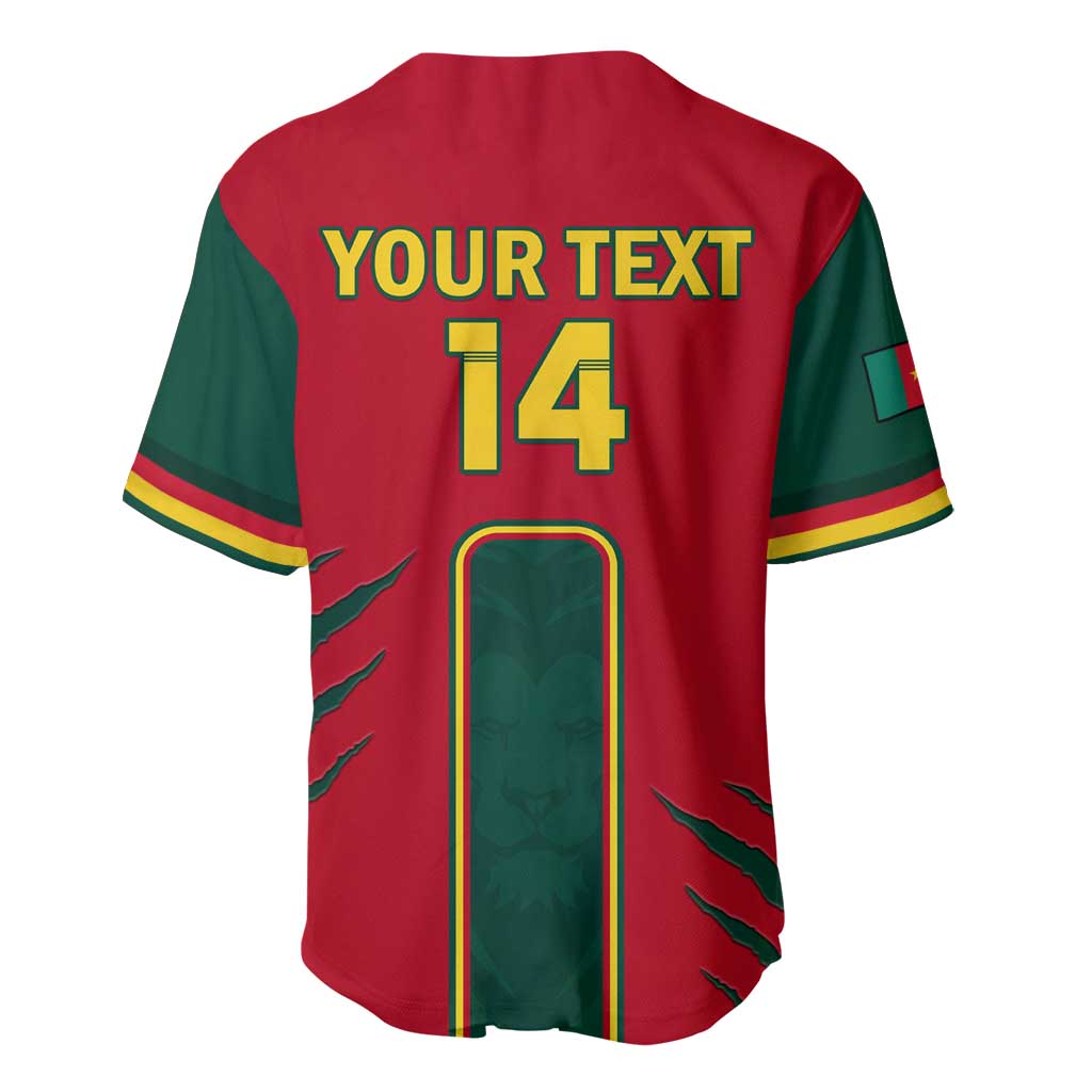 Custom Cameroon Football Baseball Jersey 2024 African Nations Go Champions Lion Style LT14