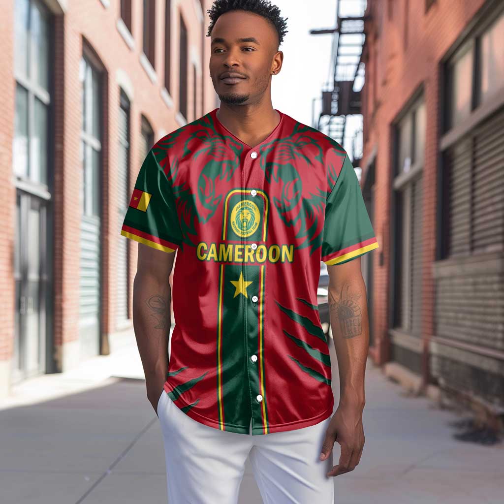 Custom Cameroon Football Baseball Jersey 2024 African Nations Go Champions Lion Style LT14