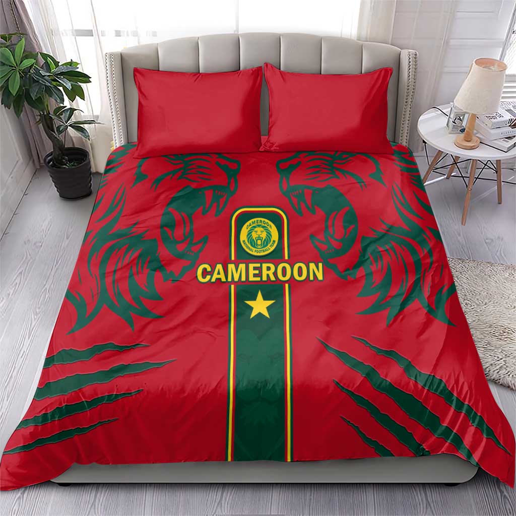 Cameroon Football Bedding Set 2024 African Nations Go Champions Lion Style LT14