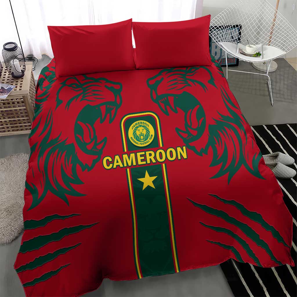 Cameroon Football Bedding Set 2024 African Nations Go Champions Lion Style LT14
