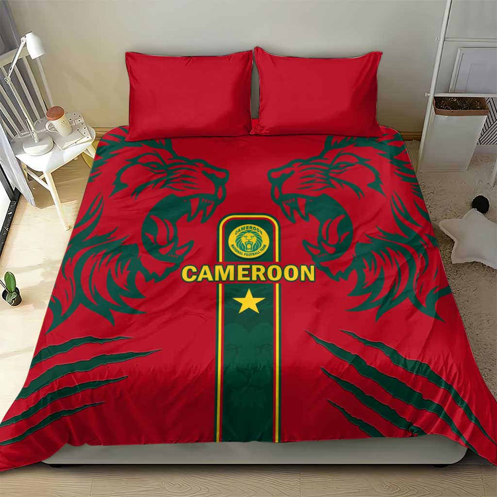 Cameroon Football Bedding Set 2024 African Nations Go Champions Lion Style LT14